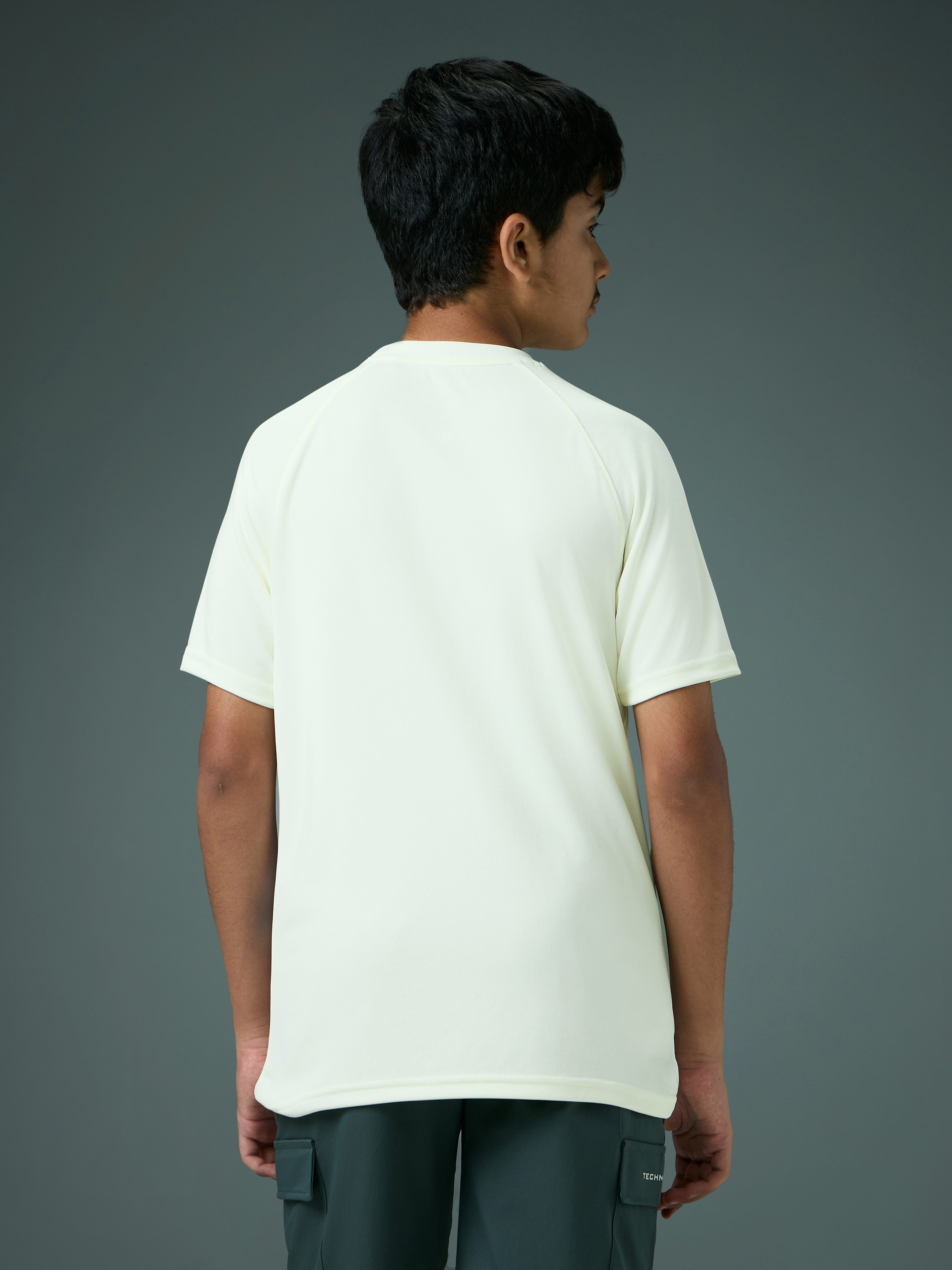 Technosport Kids Crew Neck Tshirt - BR121 - OFF WHITE
