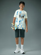Technosport Kids Crew Neck Tshirt - BR121 - OFF WHITE