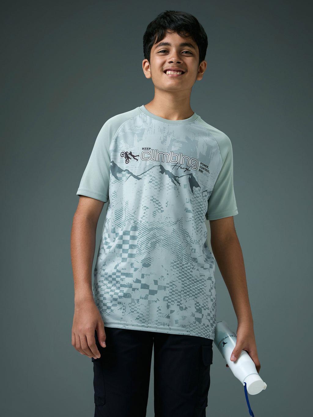 Technosport Kids Crew Neck Tshirt - BR121 - ULTIMATE GREY