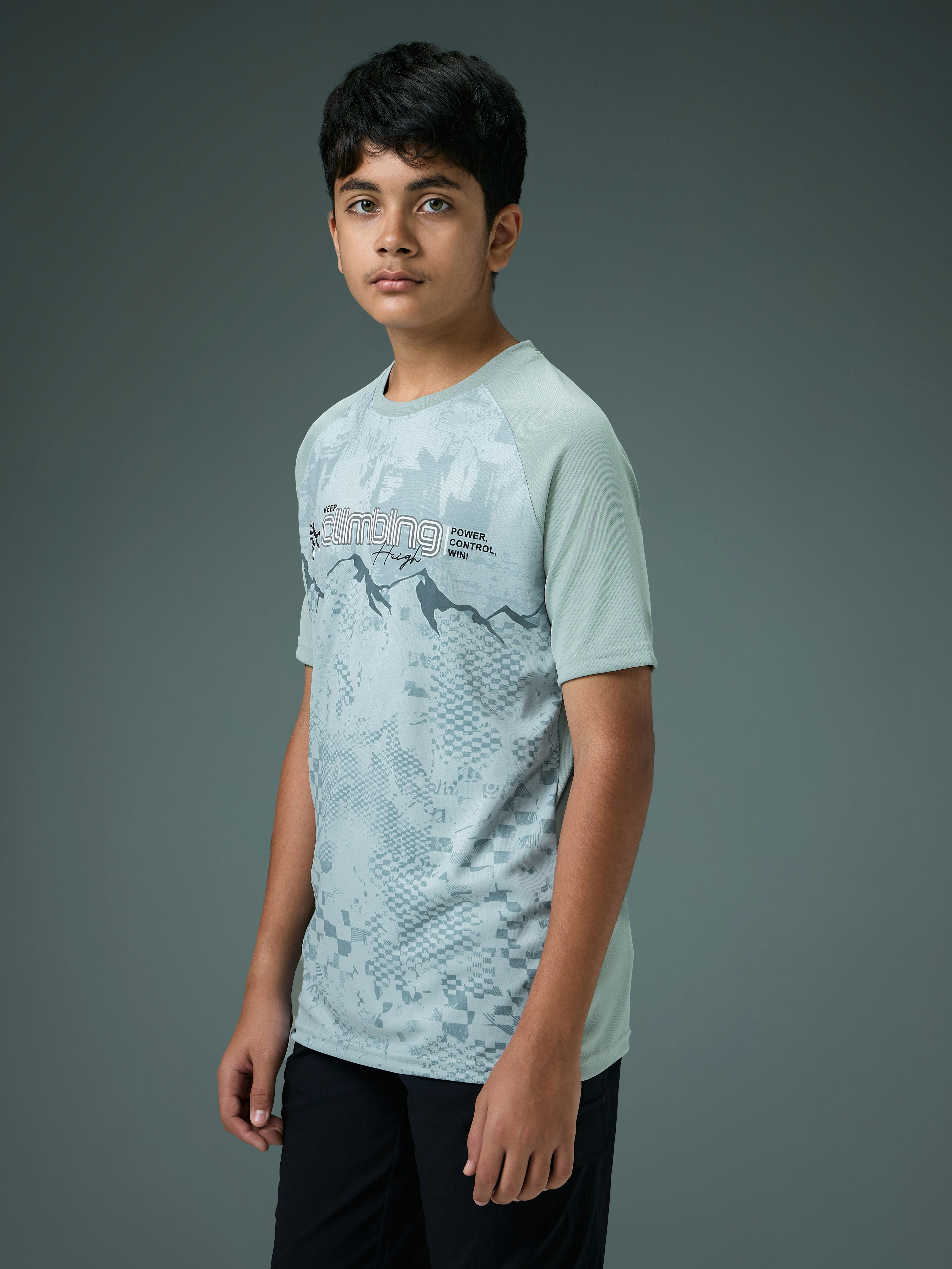 Technosport Kids Crew Neck Tshirt - BR121 - ULTIMATE GREY