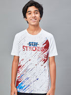 Technosport Kids Crew Neck Tshirt - BR121 - WHITE