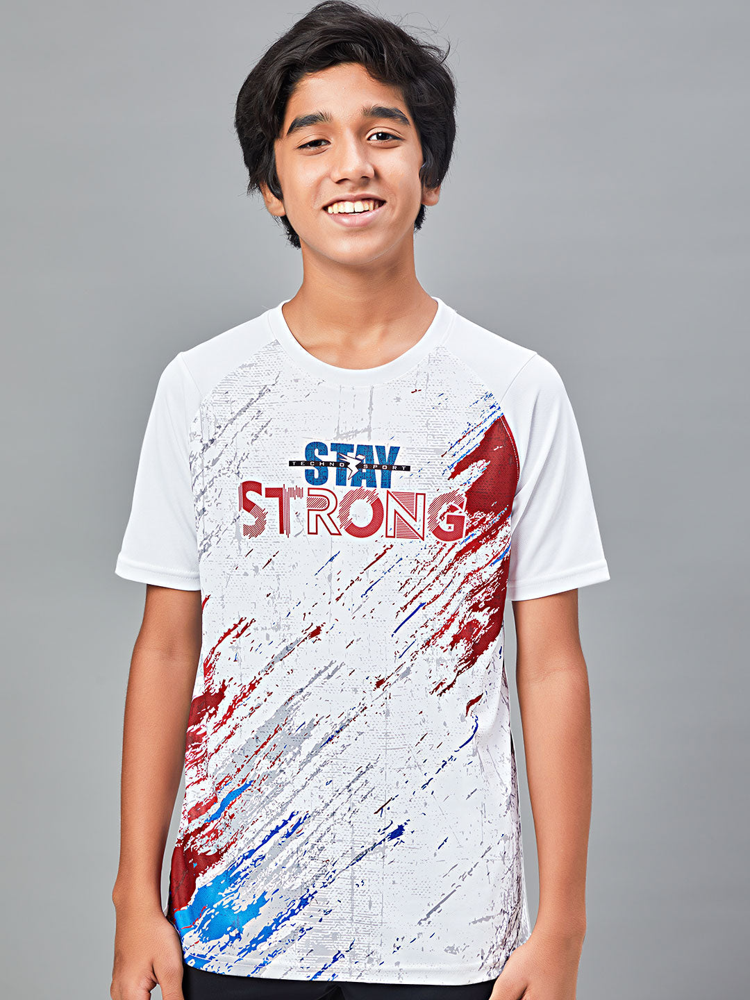 Technosport Kids Crew Neck Tshirt - BR121 - WHITE