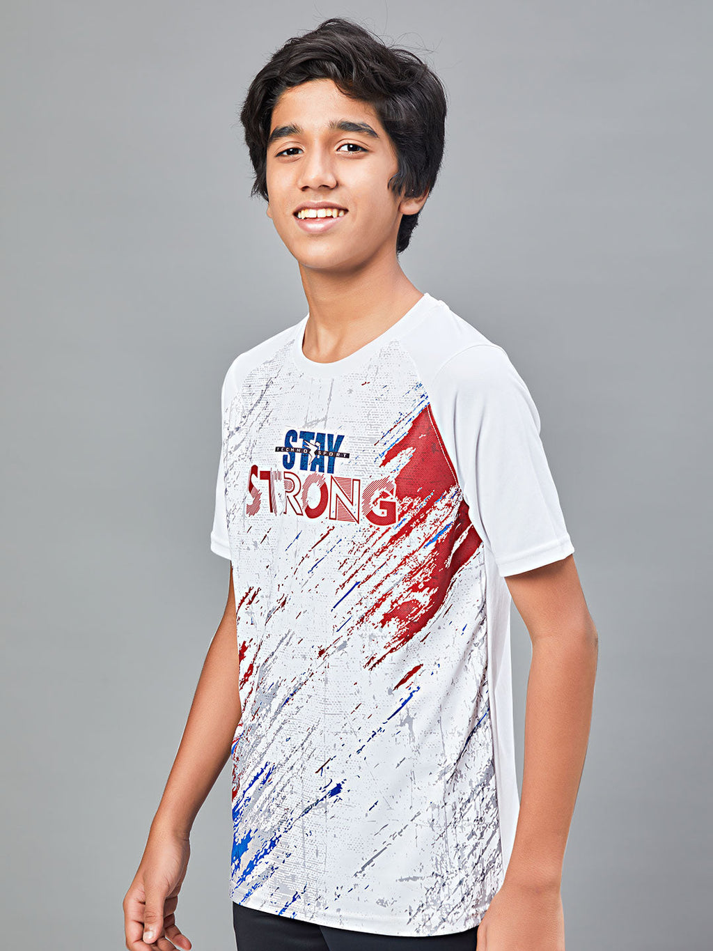 Technosport Kids Crew Neck Tshirt - BR121 - WHITE