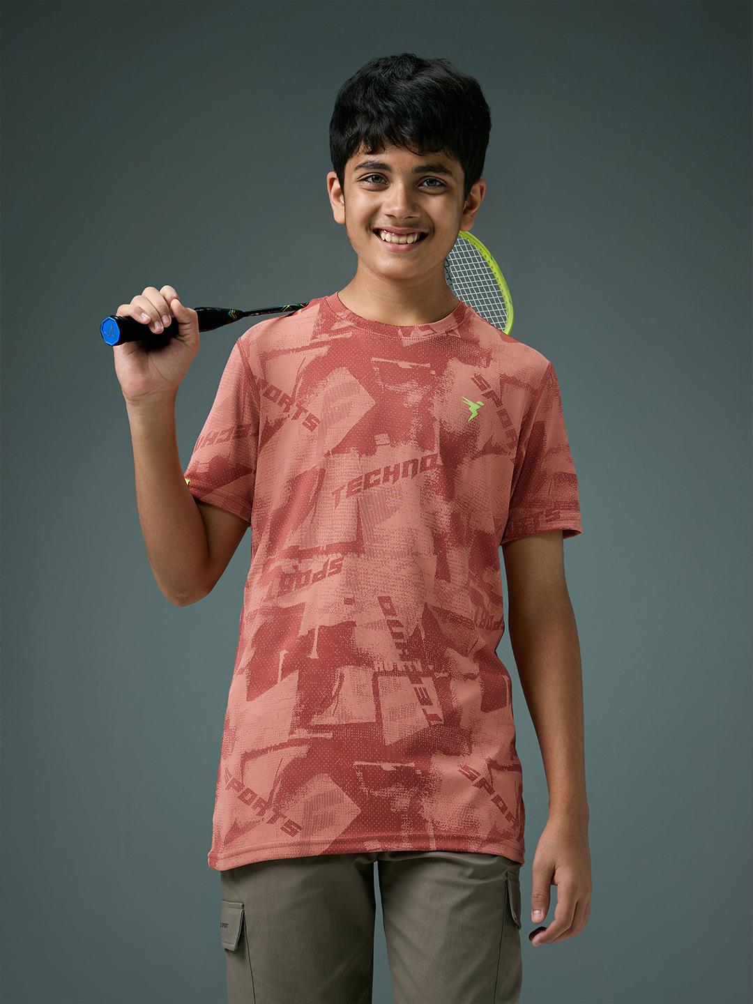 Technosport Kids Crew Neck Tshirt - BR141 - CHILLI FLAKES