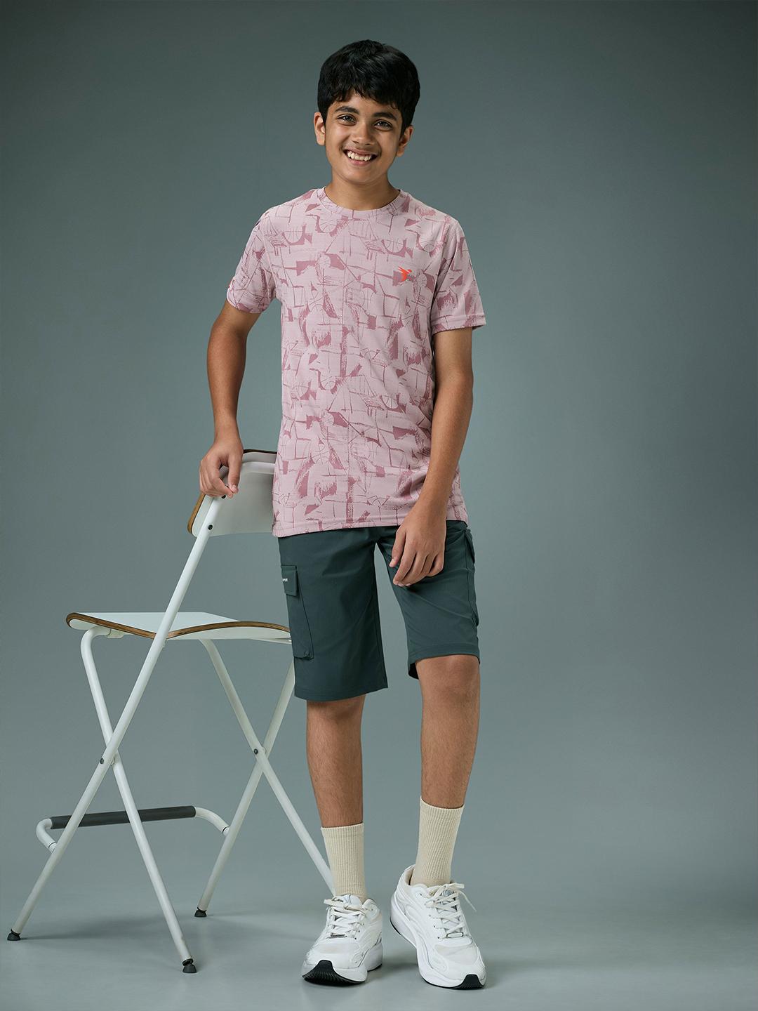 Technosport Kids Crew Neck Tshirt - BR141 - DUSTY PINK