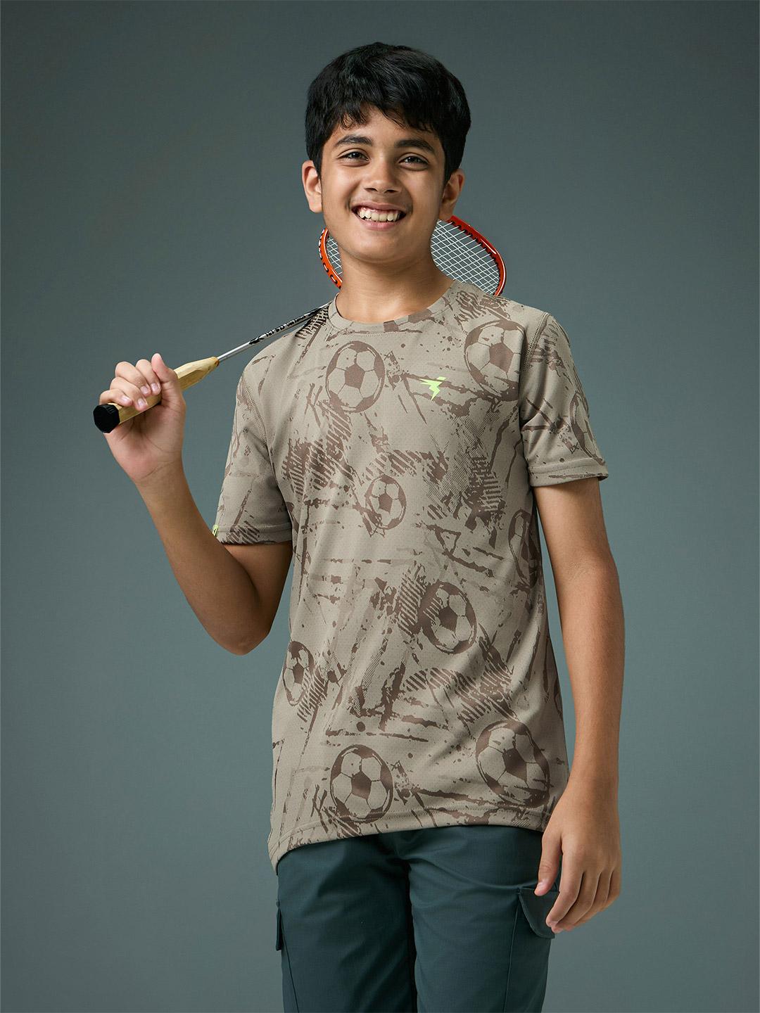 Technosport Kids Crew Neck Tshirt - BR141 - KHAKI