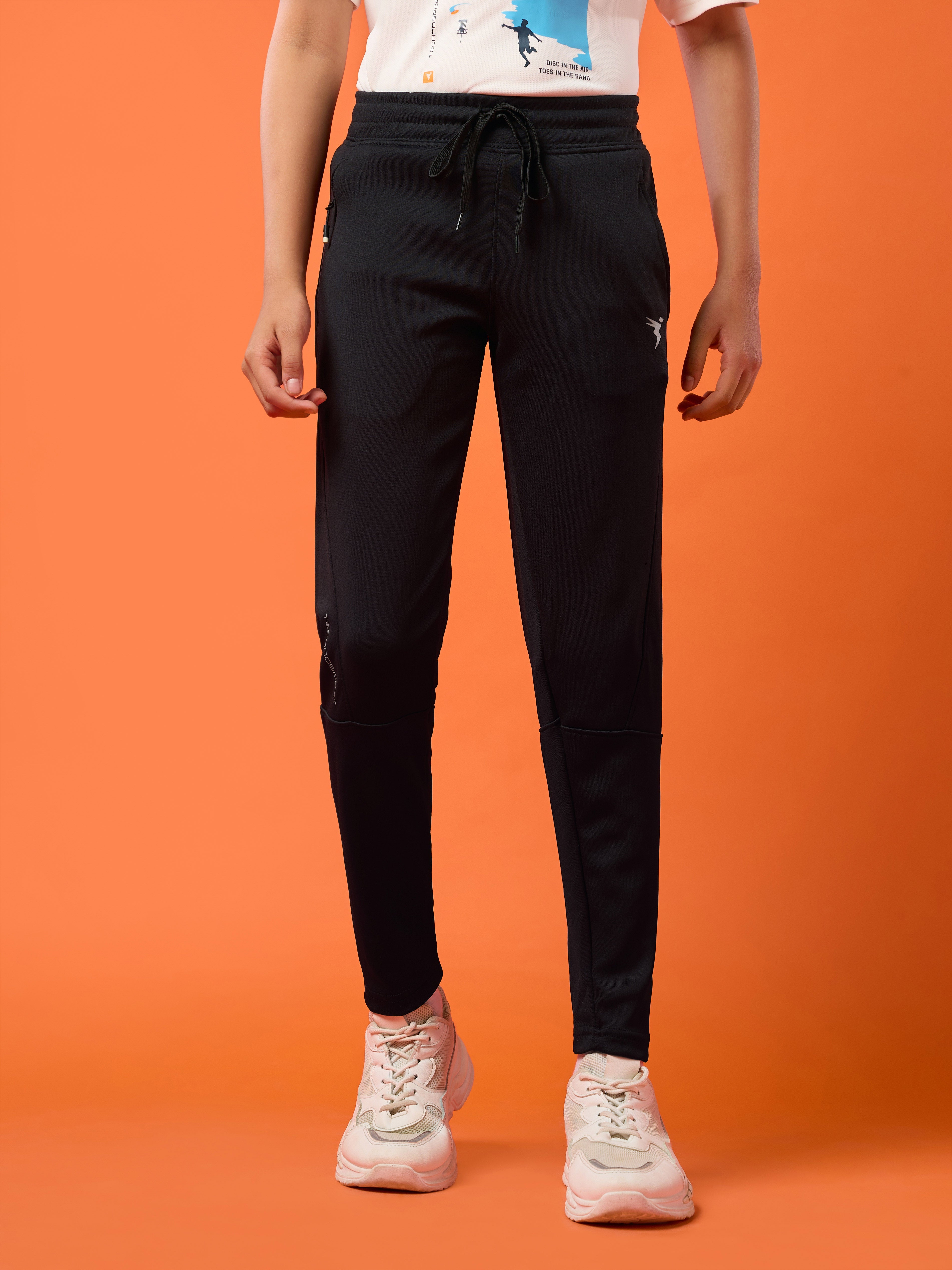 Technosport Kids Slim Fit Trackpant - BR25 - BLACK