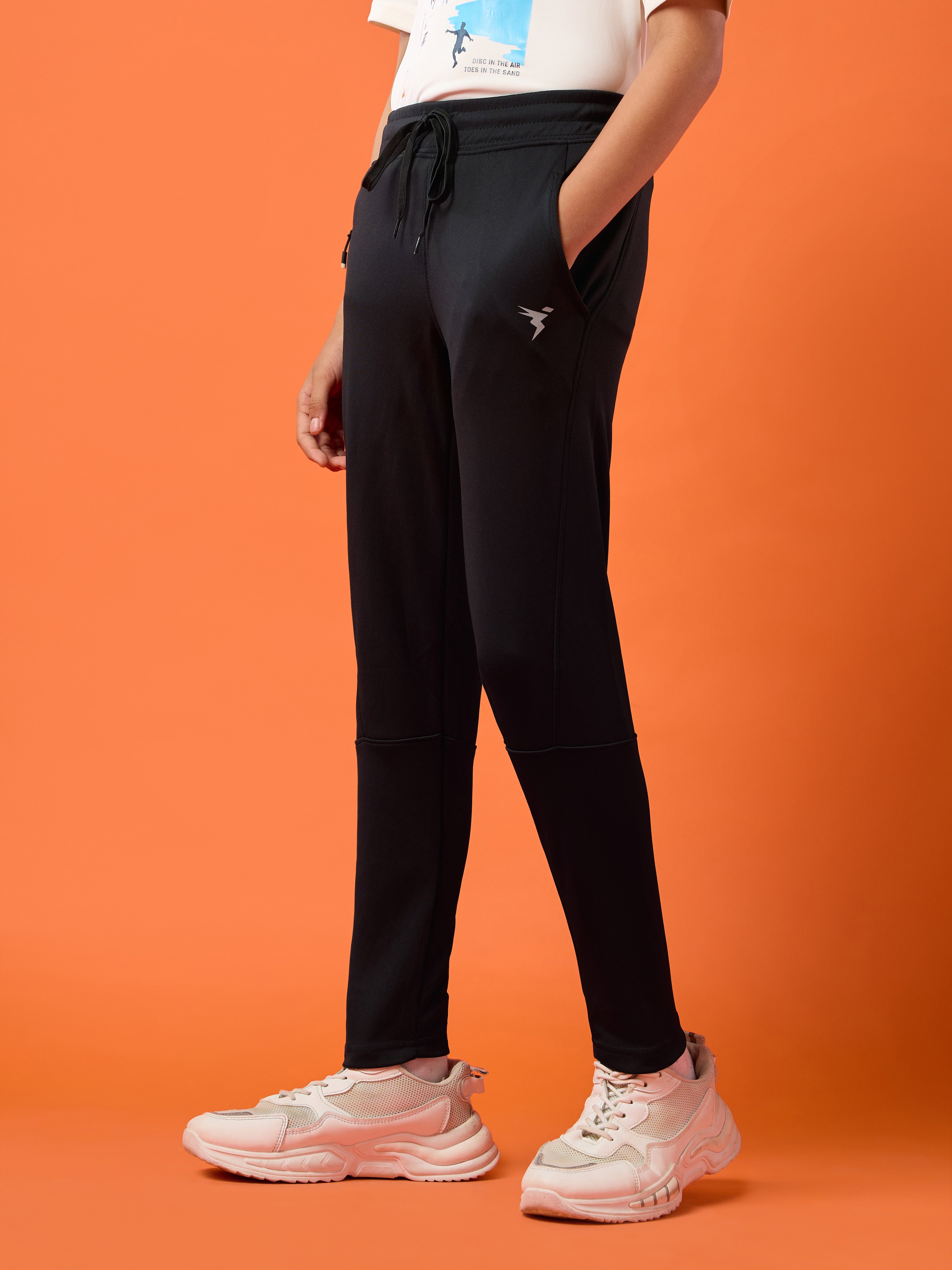 Technosport Kids Slim Fit Trackpant - BR25 - BLACK
