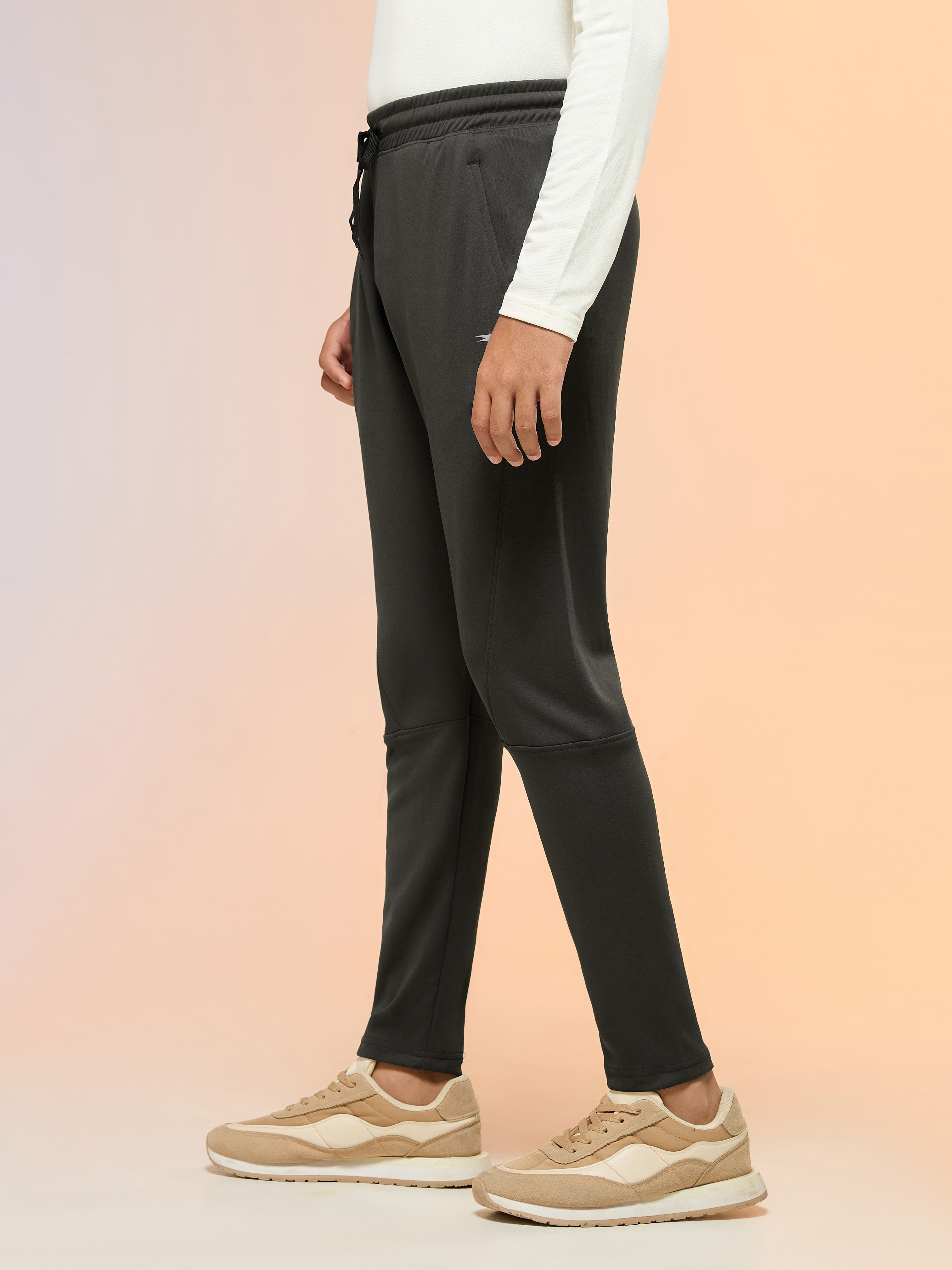 Technosport Kids Slim Fit Trackpant - BR25 - BLACK
