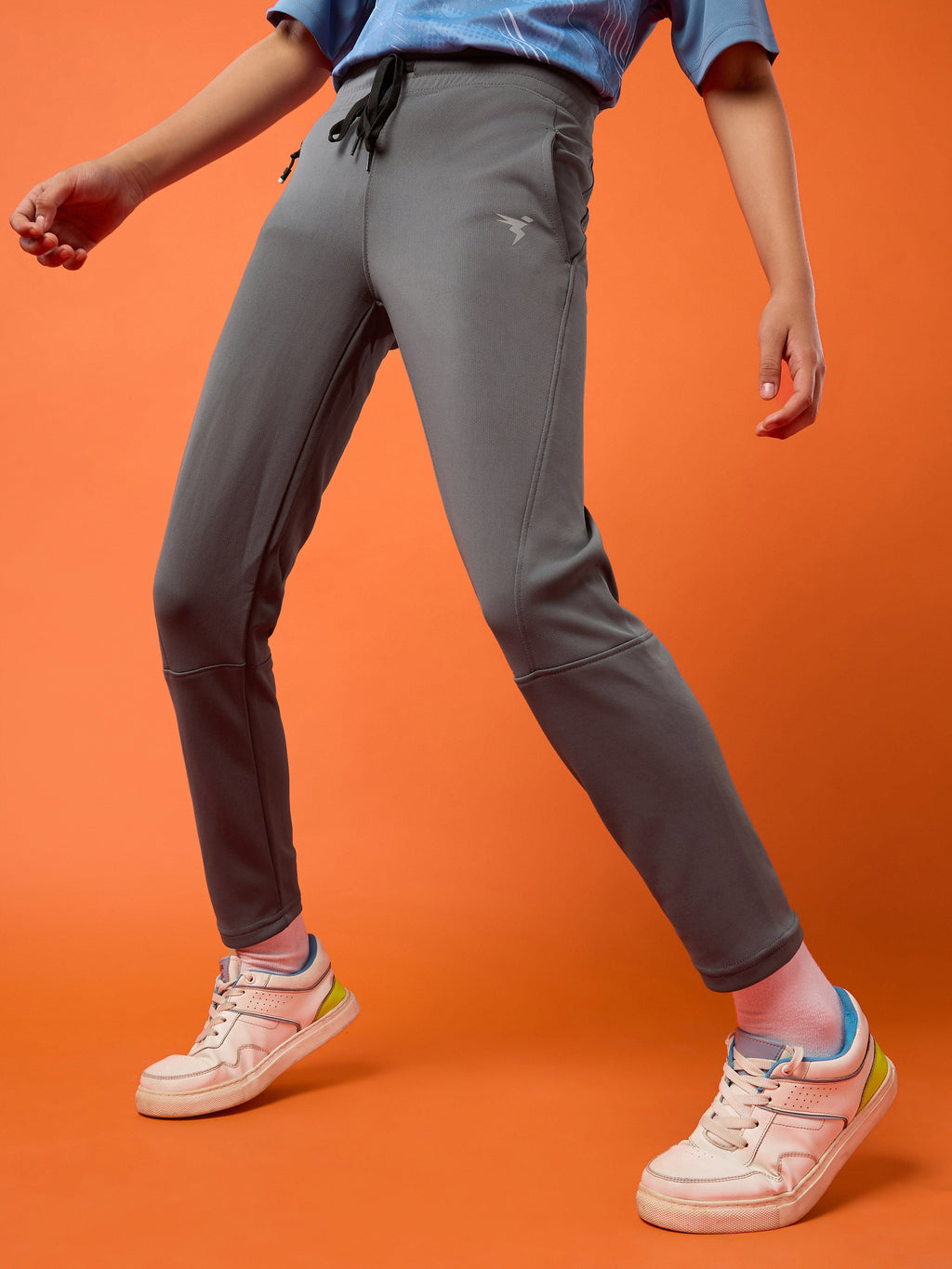 Technosport Kids Slim Fit Trackpant - BR25 - IRON GREY