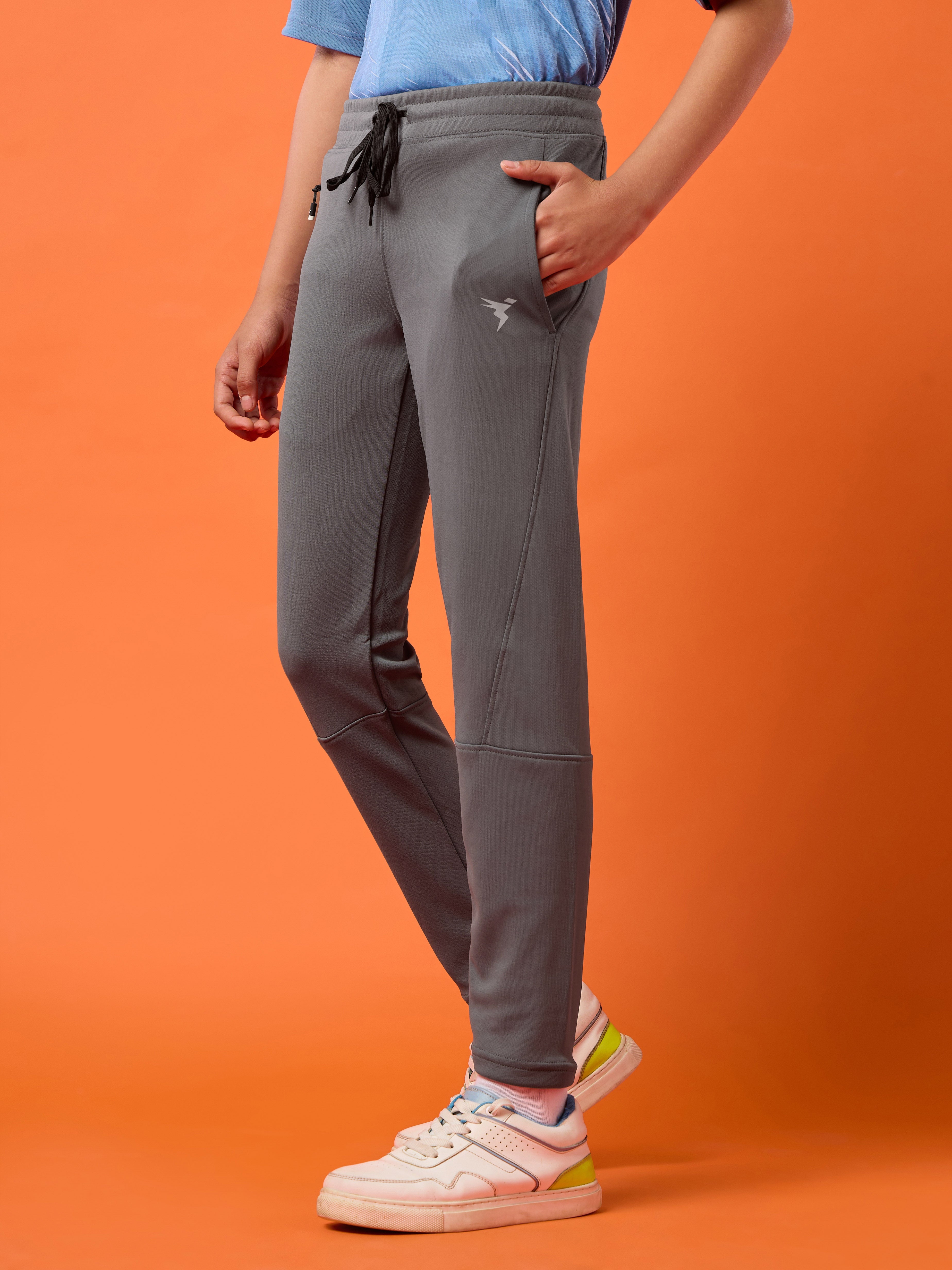 Technosport Kids Slim Fit Trackpant - BR25 - IRON GREY