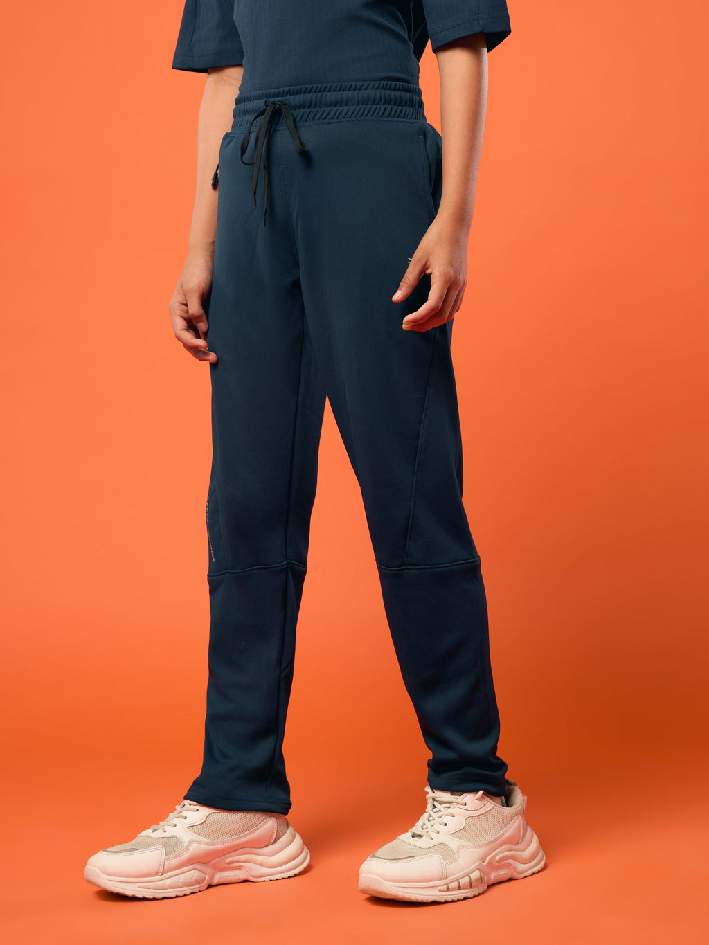 Technosport Kids Slim Fit Trackpant - BR25 - NAVY B