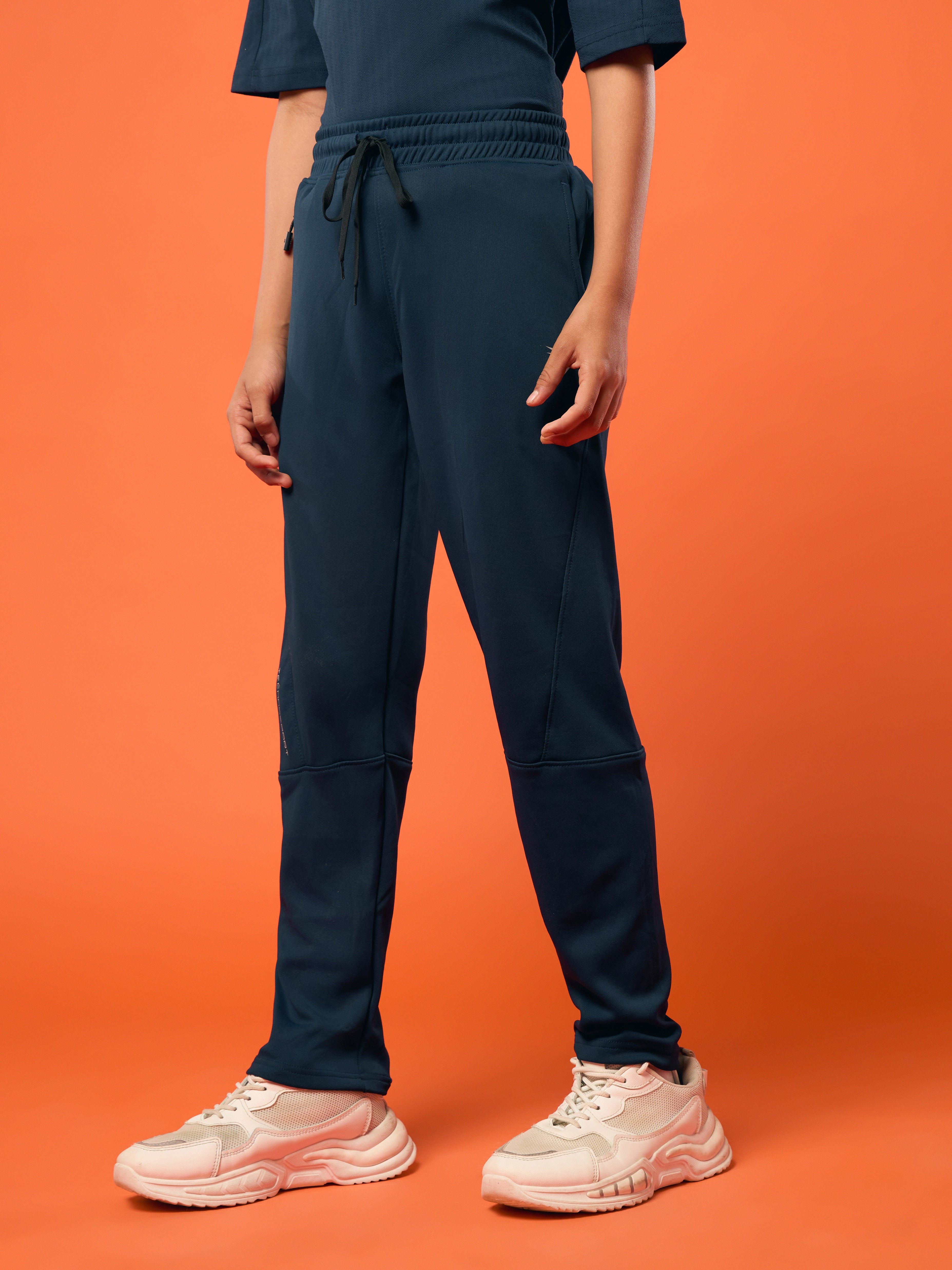 Technosport Kids Slim Fit Trackpant - BR25 - NAVY B