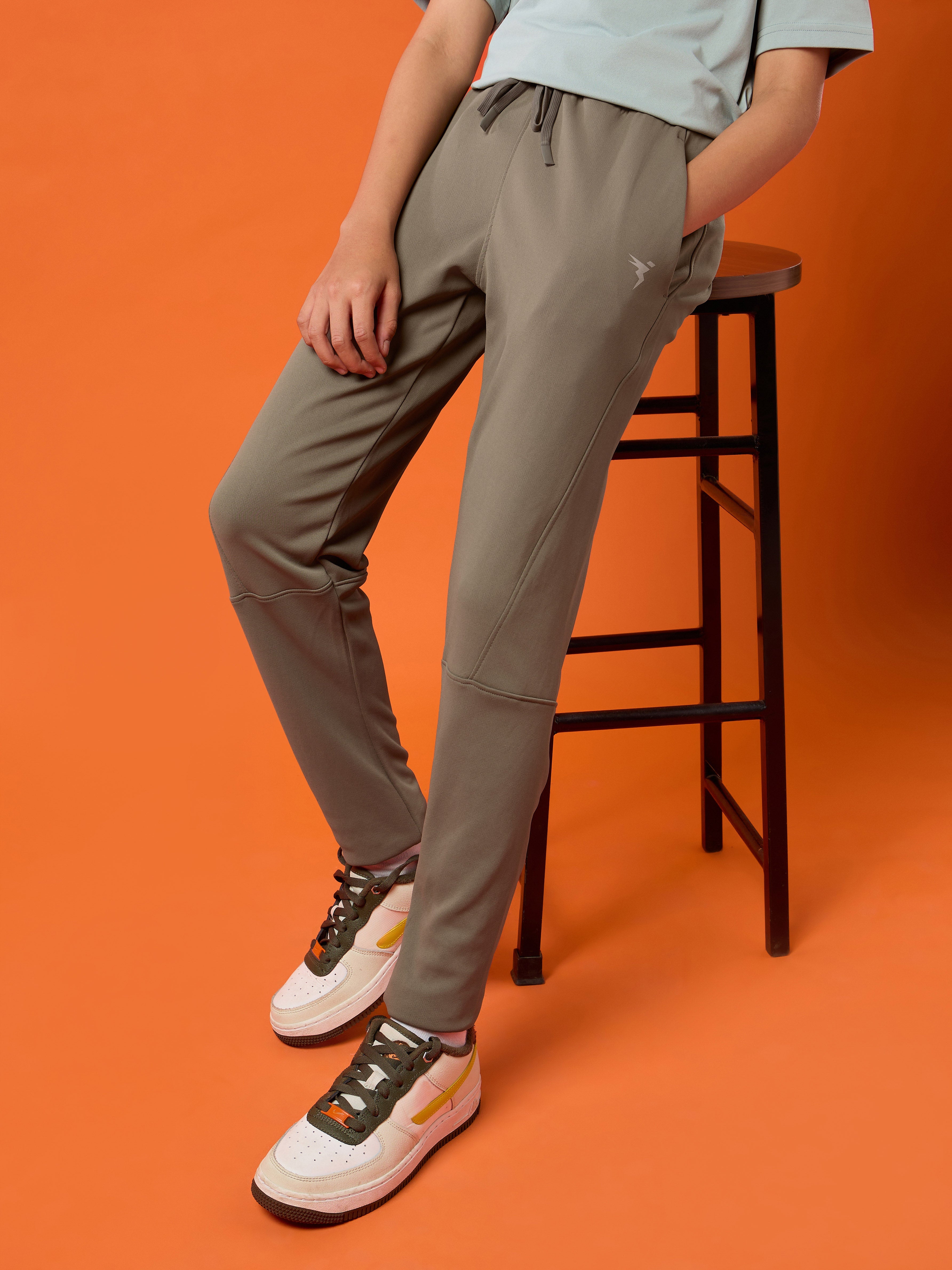 Technosport Kids Slim Fit Trackpant - BR25 - SMOKEY OLIVE
