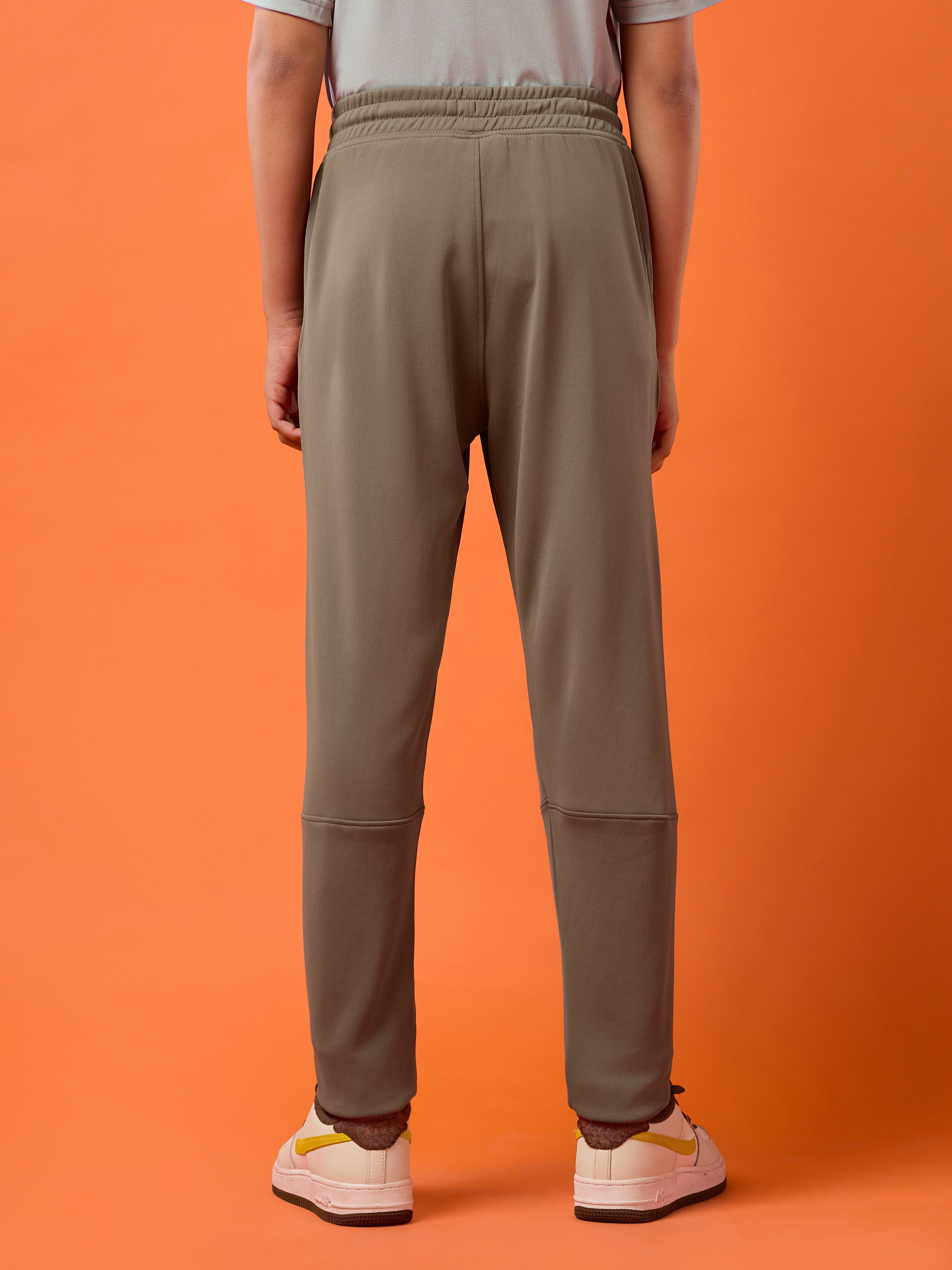 Technosport Kids Slim Fit Trackpant - BR25 - SMOKEY OLIVE