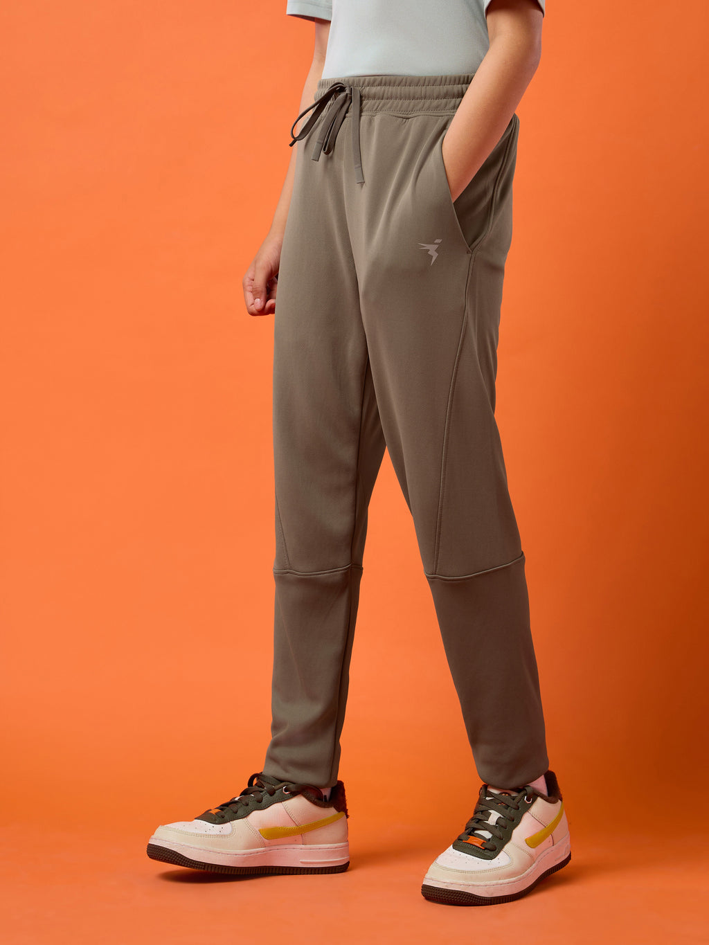 Technosport Kids Slim Fit Trackpant - BR25 - SMOKEY OLIVE