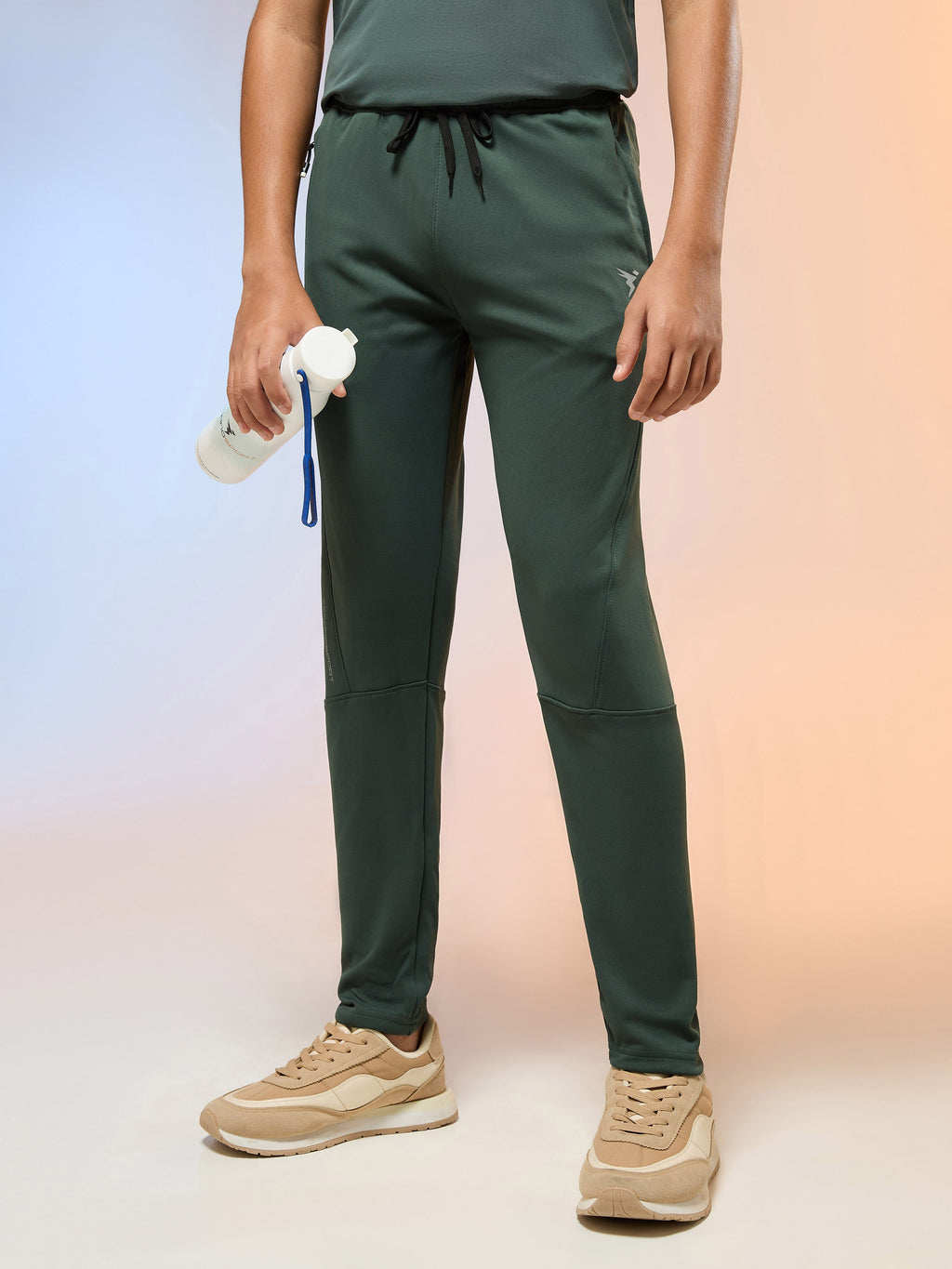 Technosport Kids Slim Fit Trackpant - BR25 - TREKKING GREEN
