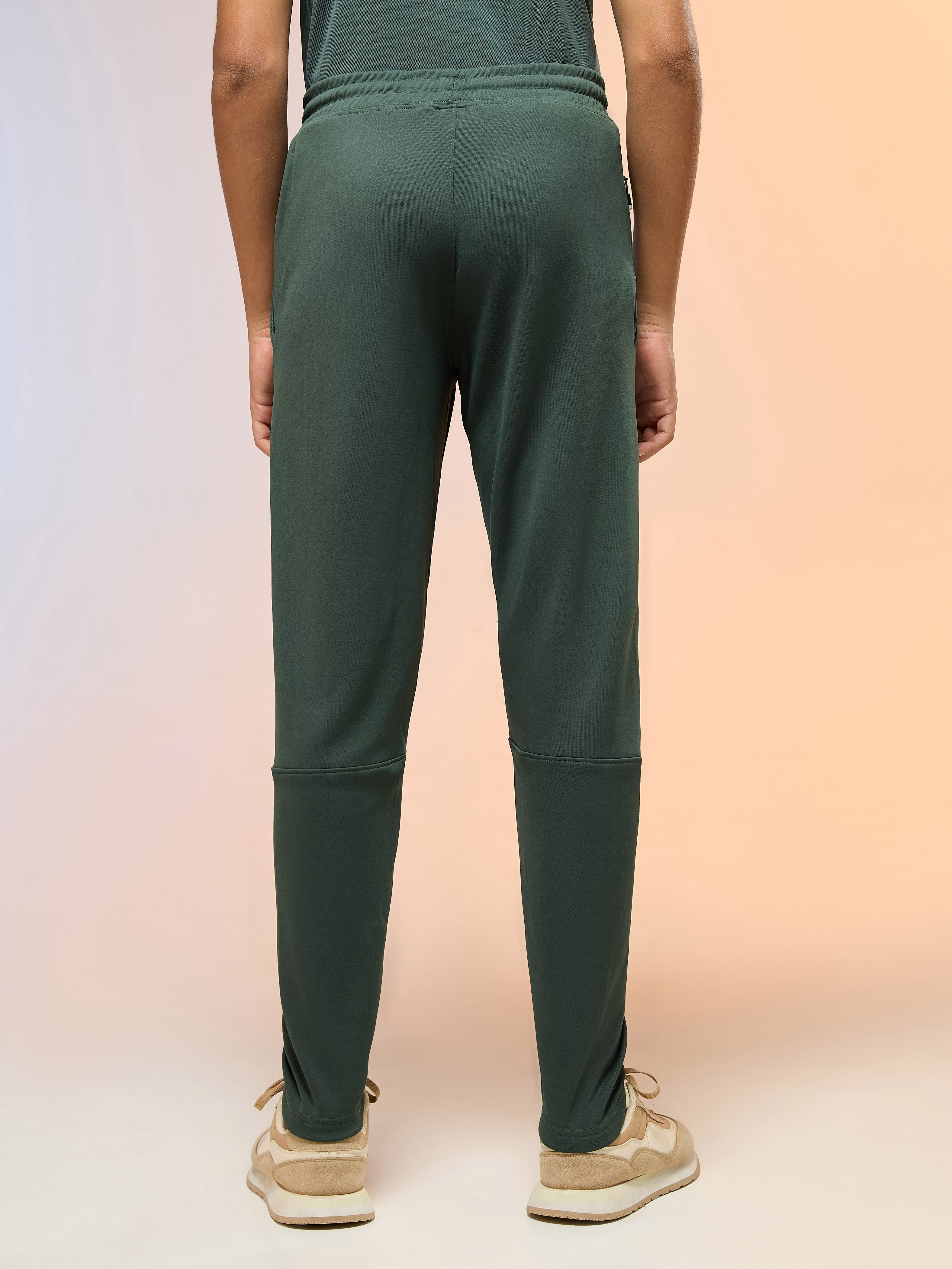 Technosport Kids Slim Fit Trackpant - BR25 - TREKKING GREEN