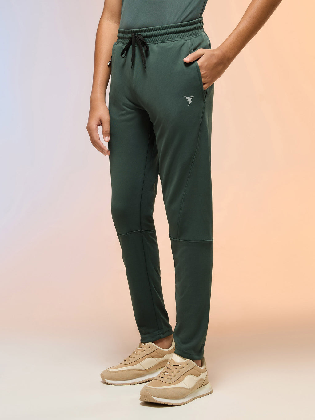 Technosport Kids Slim Fit Trackpant - BR25 - TREKKING GREEN