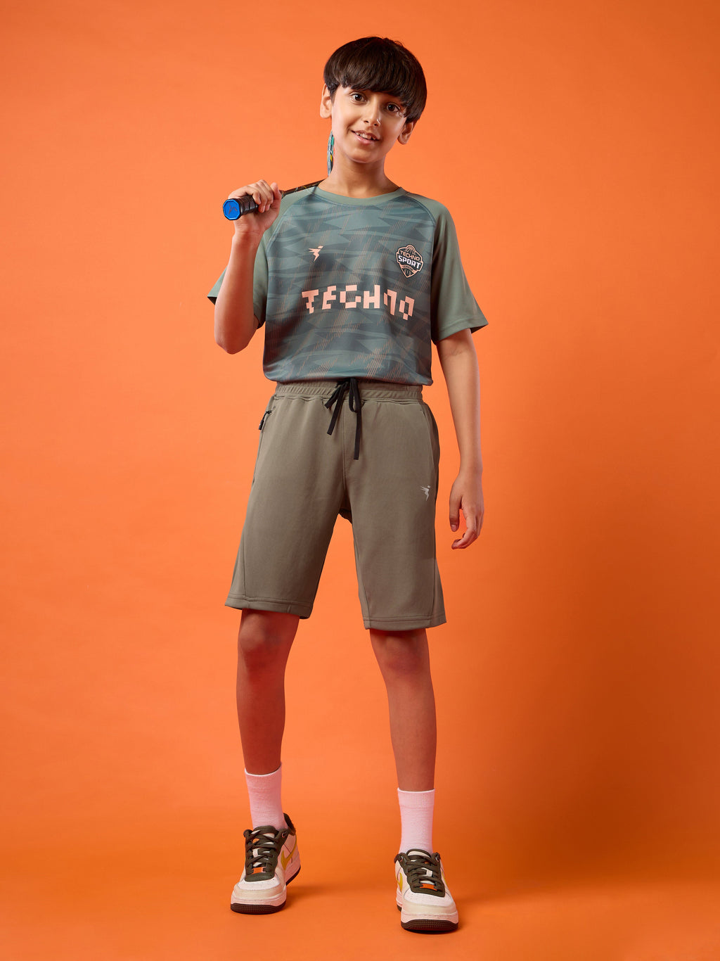 Technosport Kids Shorts - BR26 - SMOKEY OLIVE