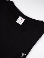 Technosport Crew Neck Tshirt (Honey Comb Fabric) - OR10B - BLACK