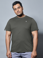 Technosport Crew Neck Tshirt (Honey Comb Fabric) - OR10B - BLACK