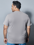 Technosport Crew Neck Tshirt (Honey Comb Fabric) - OR10B - LT GREY B