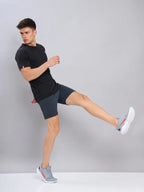 Technosport Crew Neck Tshirt (Honey Comb Fabric) - OR10 - BLACK