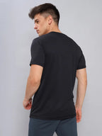 Technosport Crew Neck Tshirt (Honey Comb Fabric) - OR10 - BLACK
