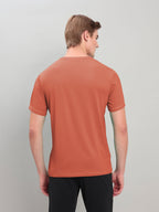 Technosport Crew Neck Tshirt (Honey Comb Fabric) - OR10 - CHILLI FLAKES