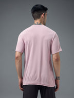 Technosport Crew Neck Tshirt (Honey Comb Fabric) - OR10 - DUSTY PINK