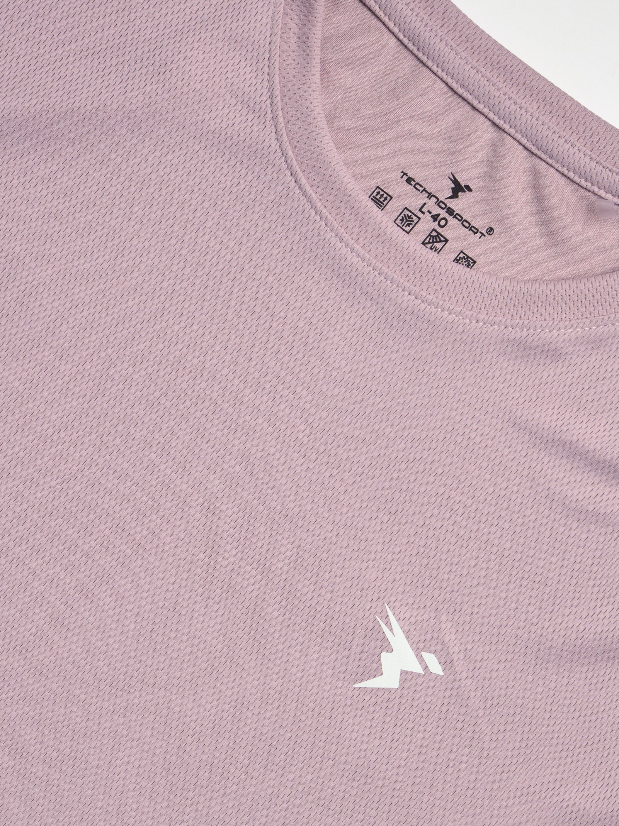 Technosport Crew Neck Tshirt (Honey Comb Fabric) - OR10 - DUSTY PINK