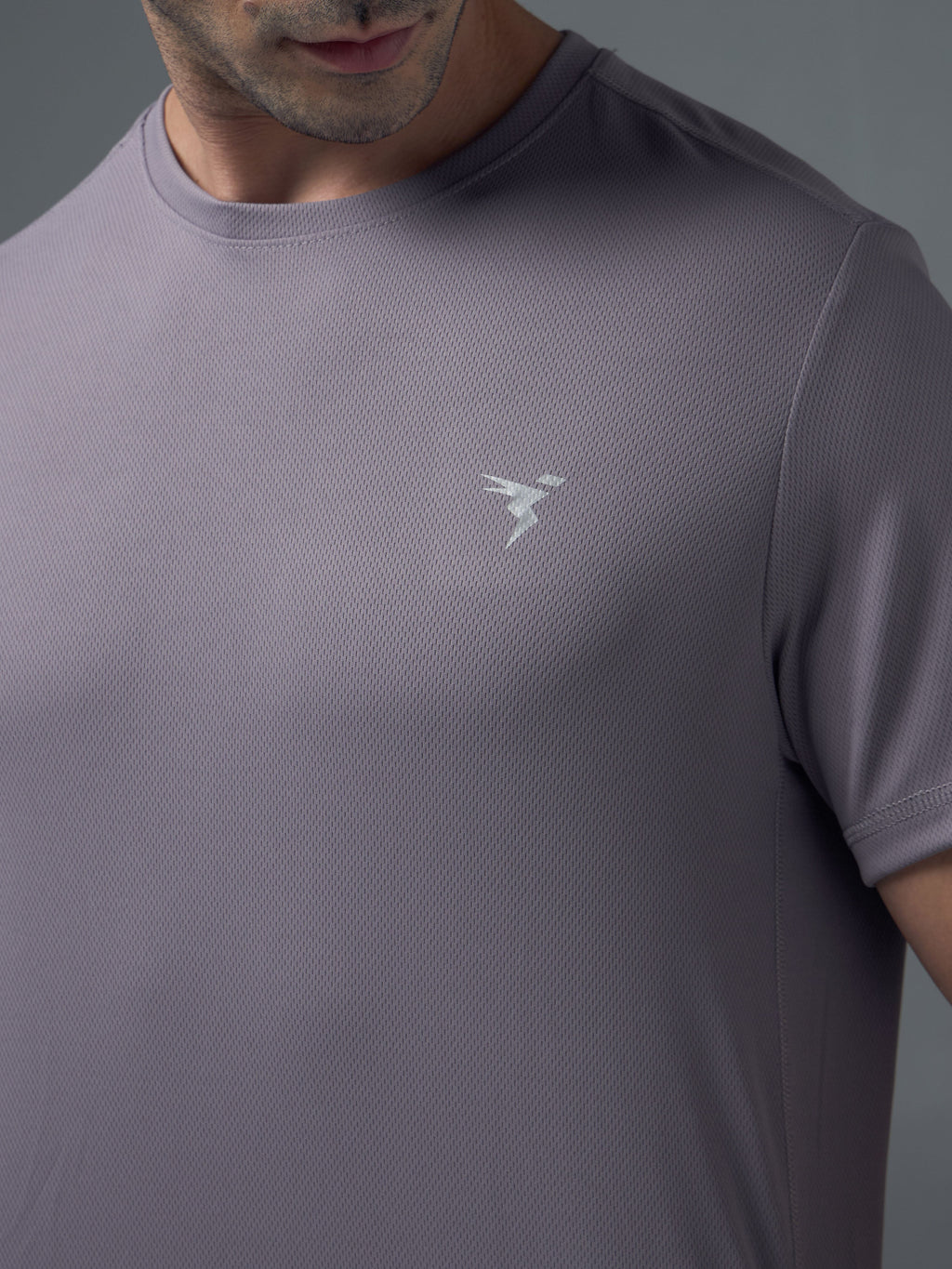 Technosport Crew Neck Tshirt (Honey Comb Fabric) - OR10 - GRAY RIDGE