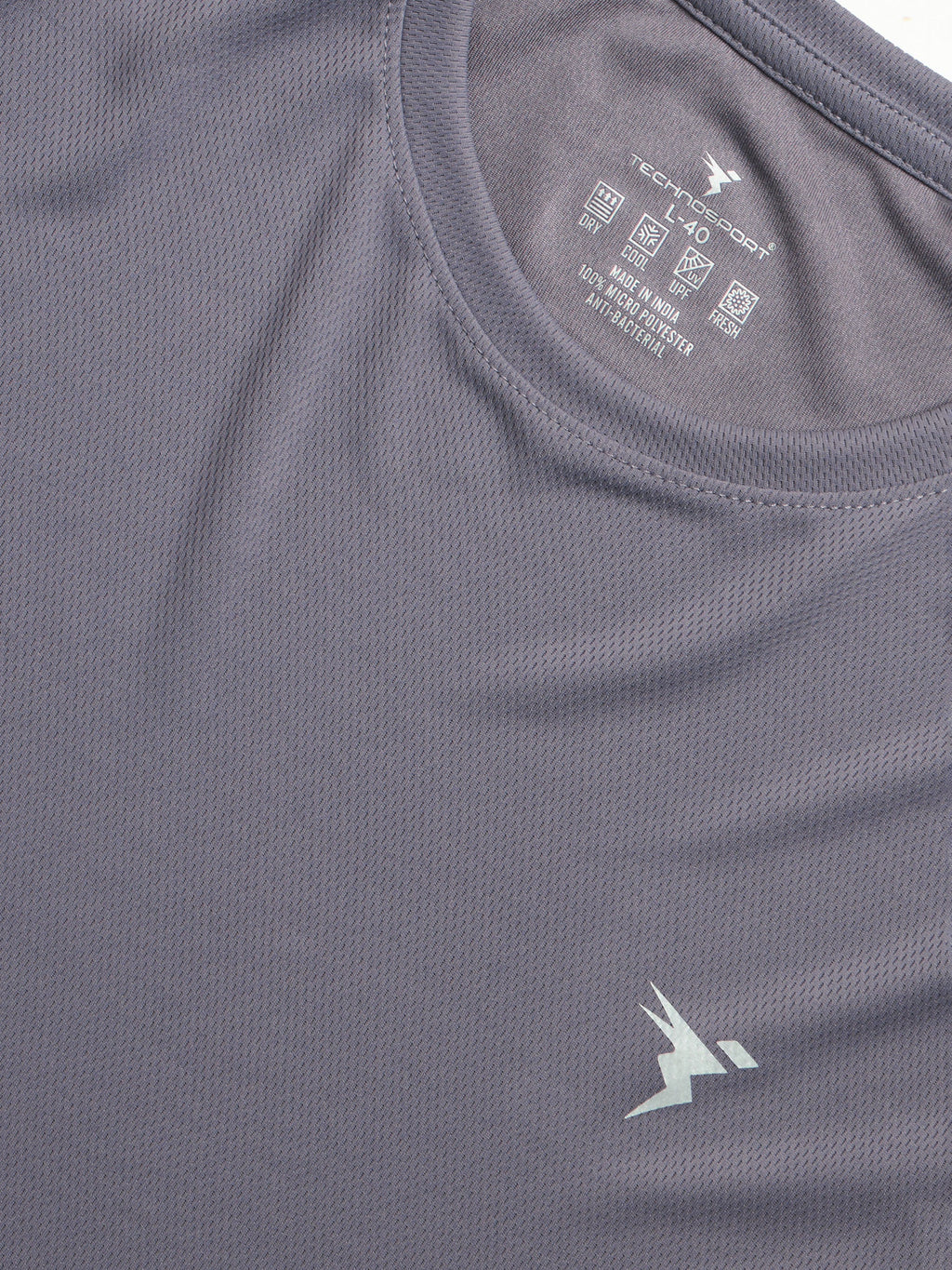 Technosport Crew Neck Tshirt (Honey Comb Fabric) - OR10 - GRAY RIDGE