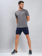 Technosport Crew Neck Tshirt (Honey Comb Fabric) - OR10 - IRON GREY