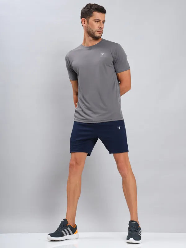 Technosport Crew Neck Tshirt (Honey Comb Fabric) - OR10 - IRON GREY