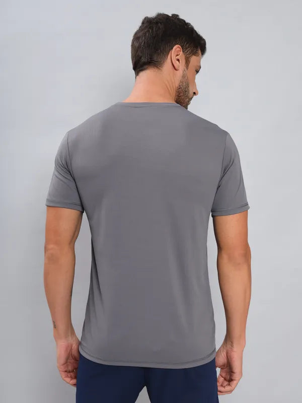 Technosport Crew Neck Tshirt (Honey Comb Fabric) - OR10 - IRON GREY