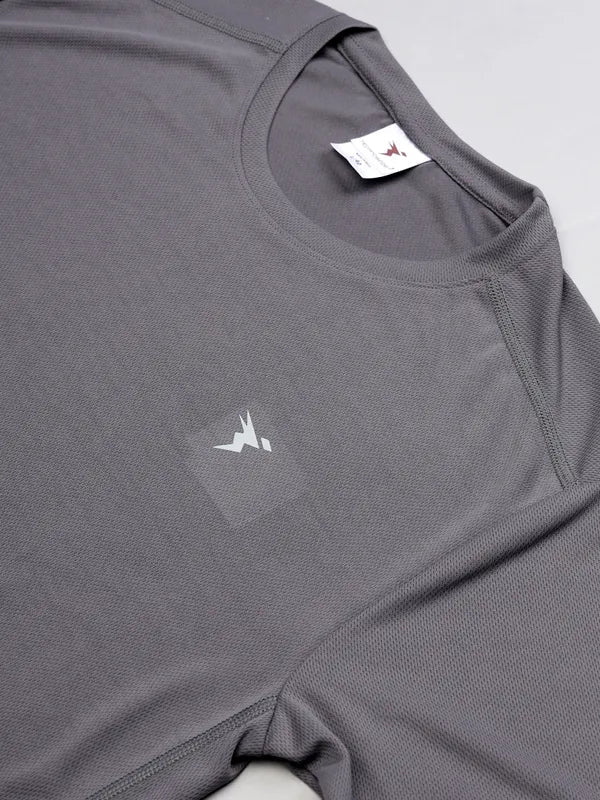 Technosport Crew Neck Tshirt (Honey Comb Fabric) - OR10 - IRON GREY