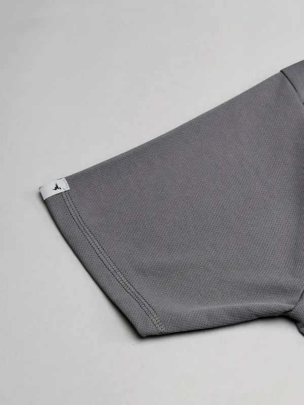 Technosport Crew Neck Tshirt (Honey Comb Fabric) - OR10 - IRON GREY