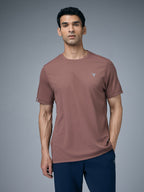 Technosport Crew Neck Tshirt (Honey Comb Fabric) - OR10 - MARSALA