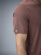 Technosport Crew Neck Tshirt (Honey Comb Fabric) - OR10 - MARSALA