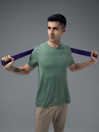 Technosport Crew Neck Tshirt (Honey Comb Fabric) - OR10 - MYRTLE