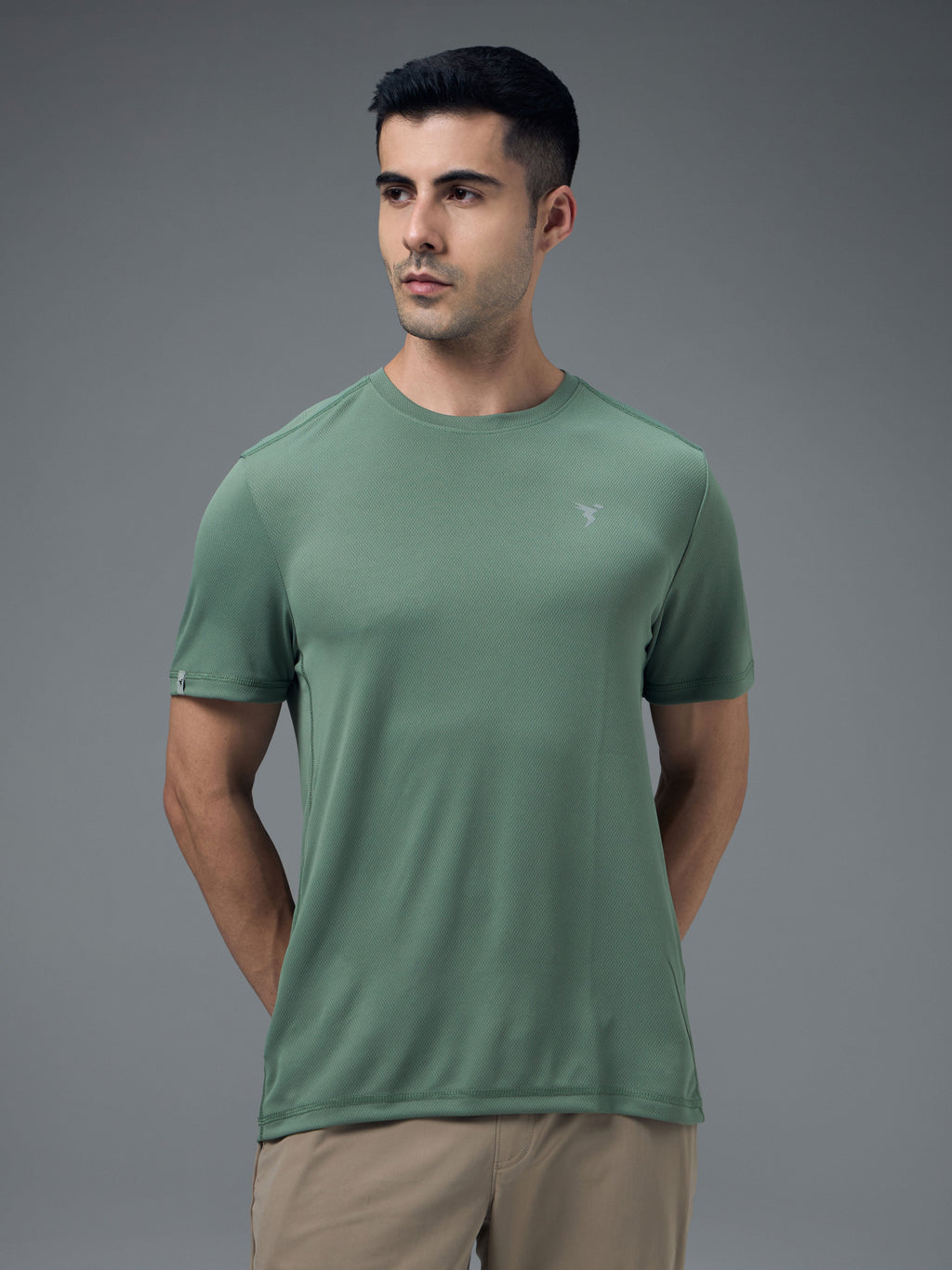 Technosport Crew Neck Tshirt (Honey Comb Fabric) - OR10 - MYRTLE