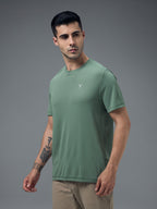Technosport Crew Neck Tshirt (Honey Comb Fabric) - OR10 - MYRTLE