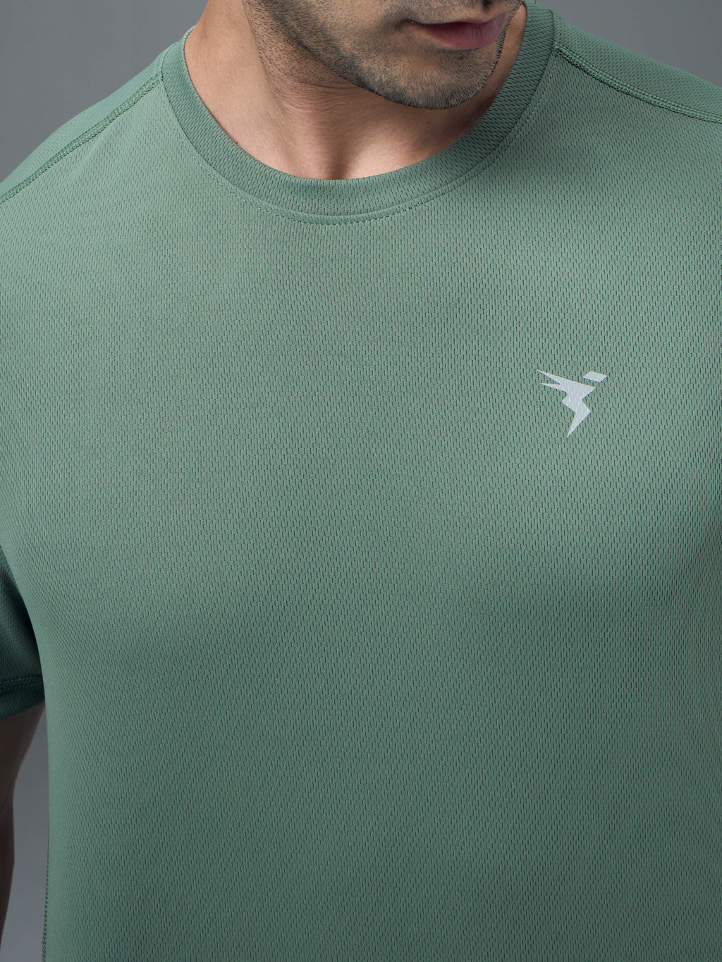 Technosport Crew Neck Tshirt (Honey Comb Fabric) - OR10 - MYRTLE