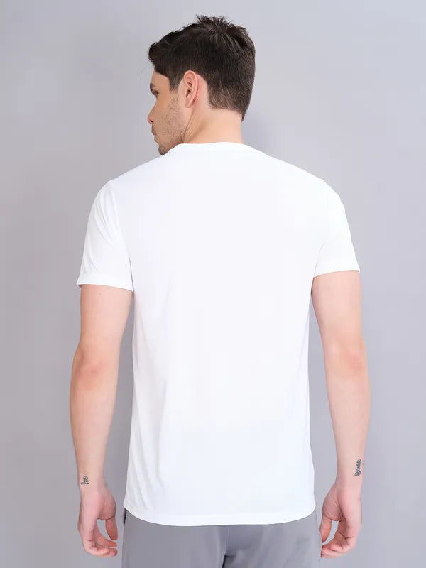 Technosport Crew Neck Tshirt (Honey Comb Fabric) - OR10 - OFF WHITE