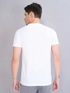 Technosport Crew Neck Tshirt (Honey Comb Fabric) - OR10 - OFF WHITE