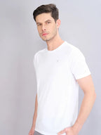 Technosport Crew Neck Tshirt (Honey Comb Fabric) - OR10 - OFF WHITE