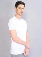 Technosport Crew Neck Tshirt (Honey Comb Fabric) - OR10 - OFF WHITE