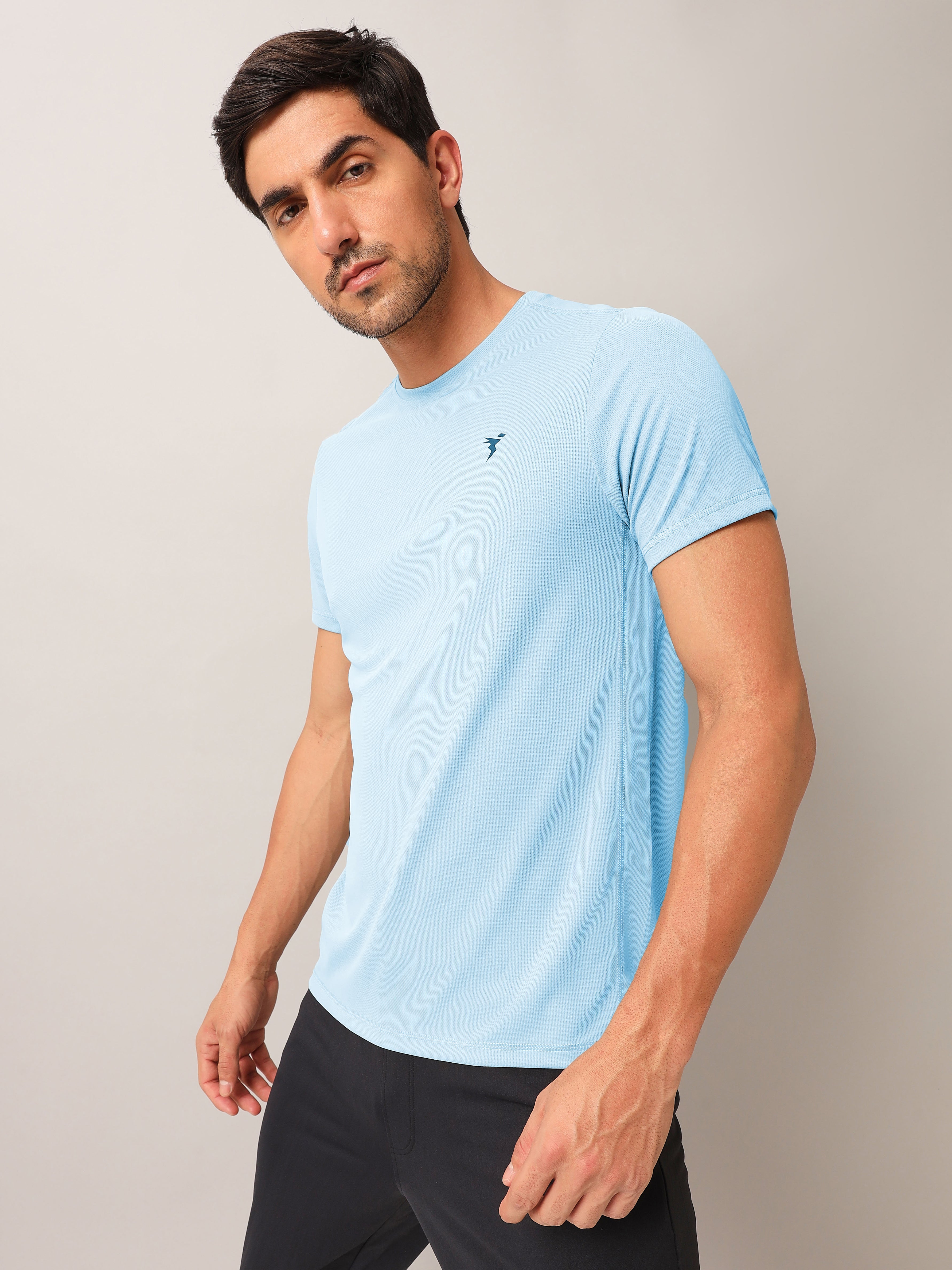 Technosport Crew Neck Tshirt (Honey Comb Fabric) - OR10 - OMPHALODES